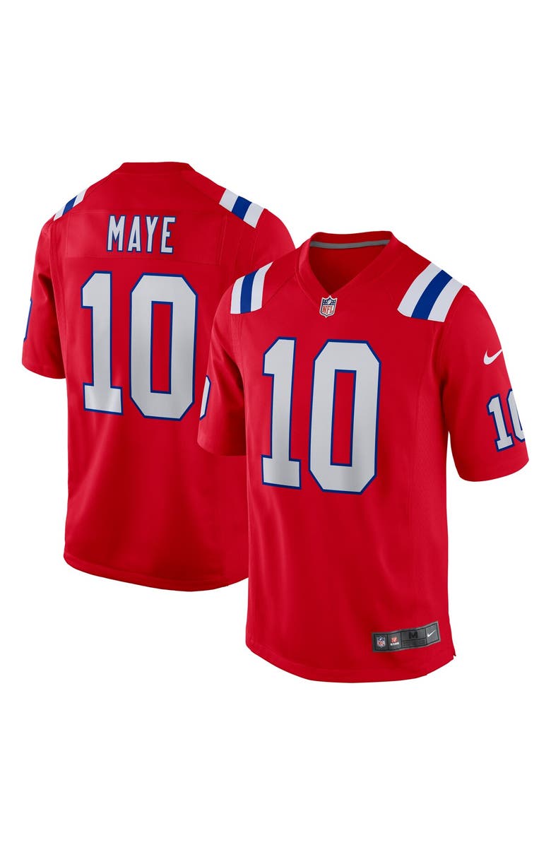 Nike Men's Nike Drake Maye Red New England Patriots  Player Game Jersey, Main, color, Red