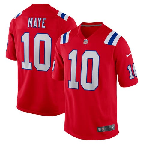 Men's Nike Drake Maye Red New England Patriots  Player Game Jersey
