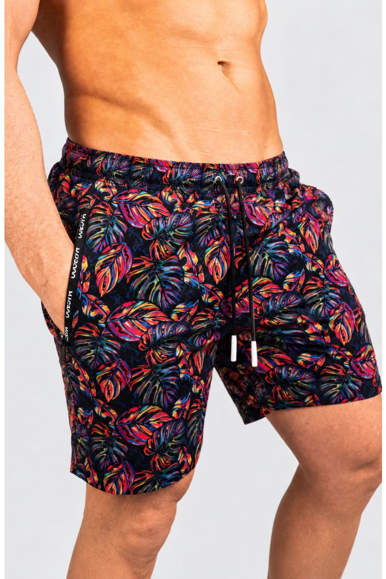 Lion Leaves Multi Swim Trunks, Alternate, color, MULTI