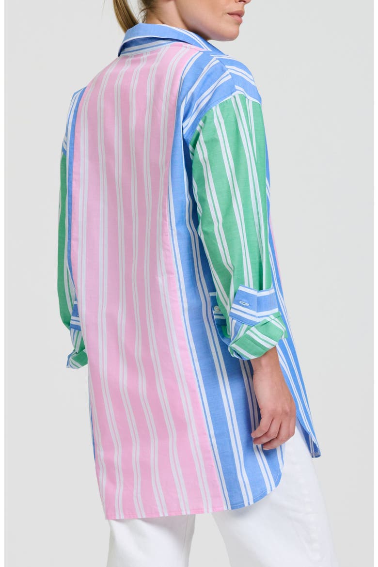 Print Stripe Boyfriend Shirt, Alternate, color, STRIPE COMBO