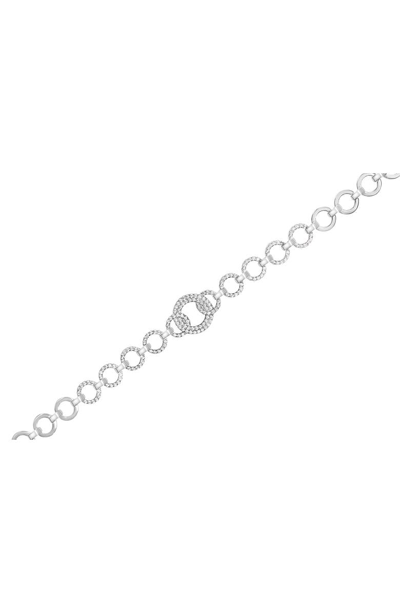 Haus of Brilliance Silver 1.00 Cttw Diamond Interlinking Open Circle Link Bracelet, Alternate, color, Silver