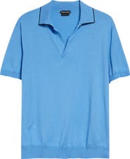 TOM FORD Tipped Silk & Cotton Polo Sweater
