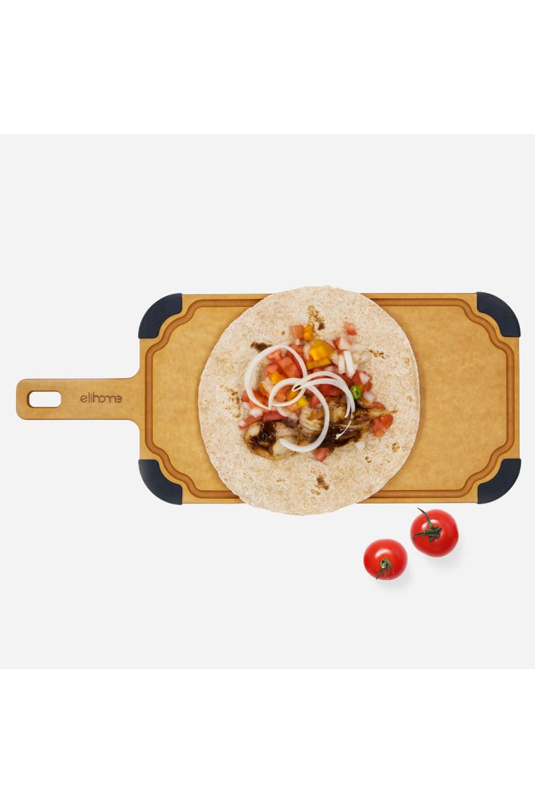 Paddle Series Cutting & Serving Board with Handle, Large 18" x 7.5", Main, color, Natural