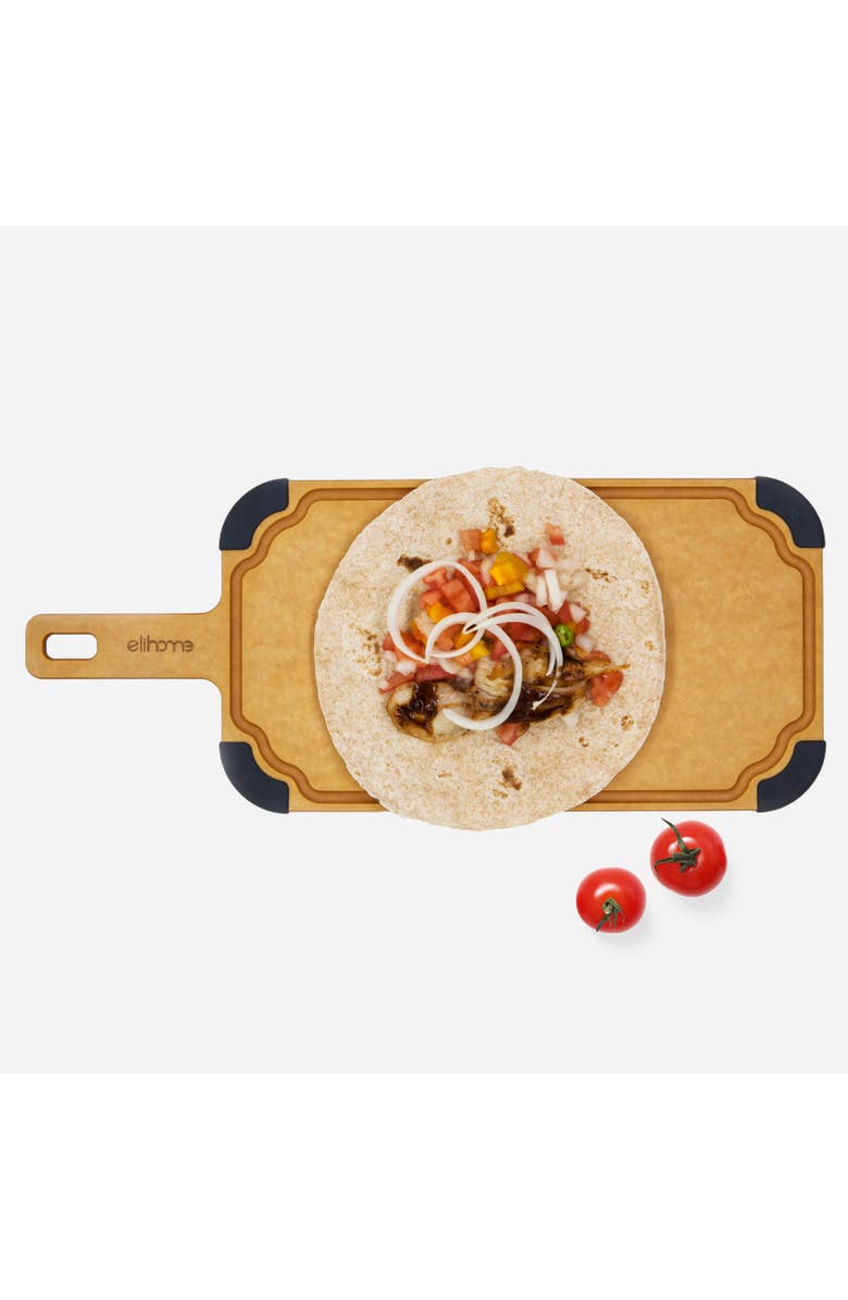 Elihome Paddle Series Cutting & Serving Board with Handle, Large 18" x 7.5", Main, color, Natural