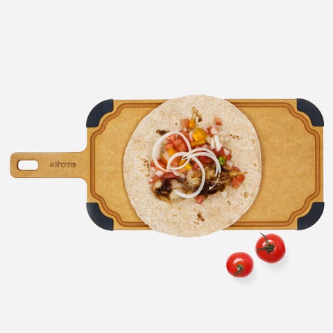 Paddle Series Cutting 
Serving Board with Handle, Large 18" x 7.5"