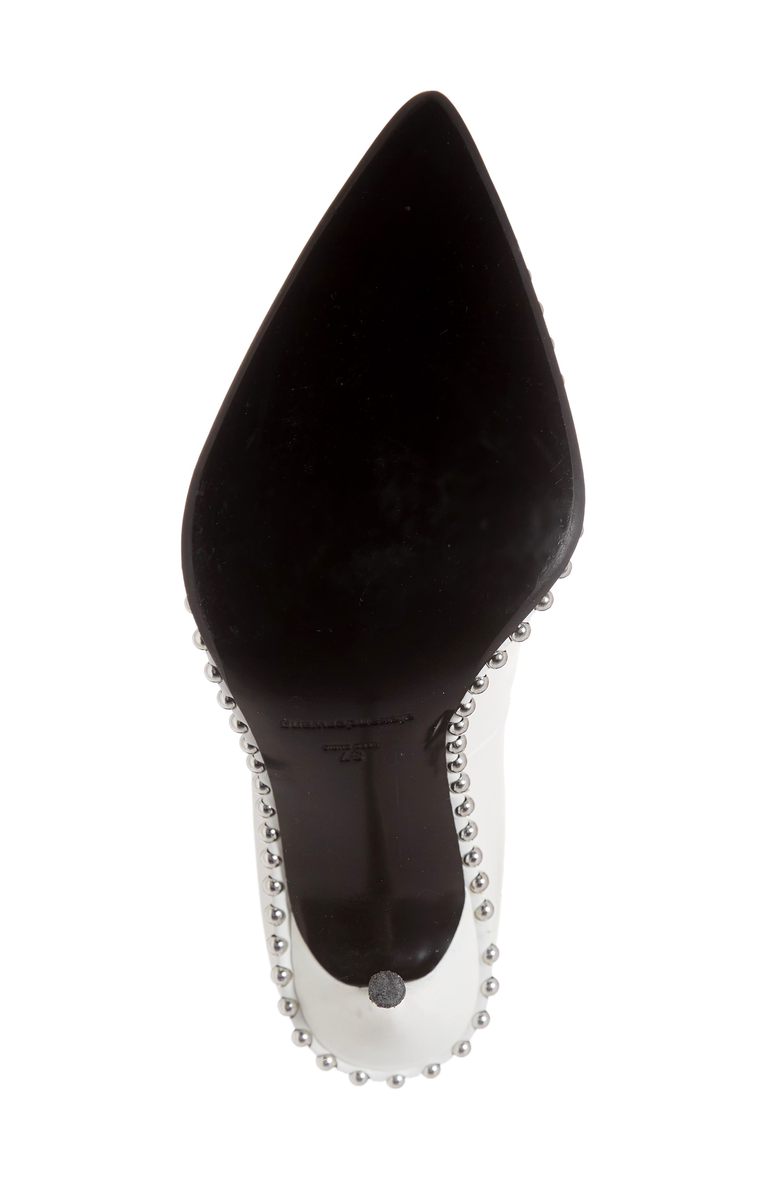 Rie Stud Pointy Toe Pump, Alternate, color, WHITE