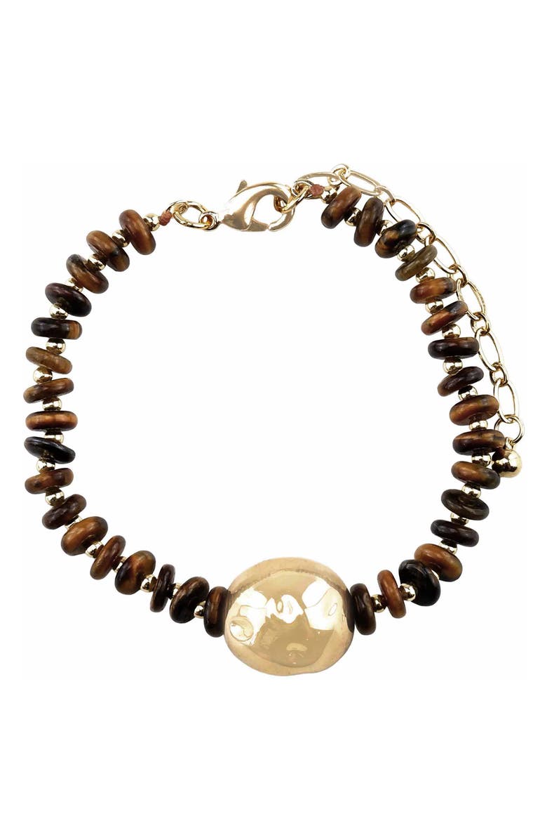 Panacea Tiger's-Eye & Freshwater Pearl Bracelet, Main, color, 