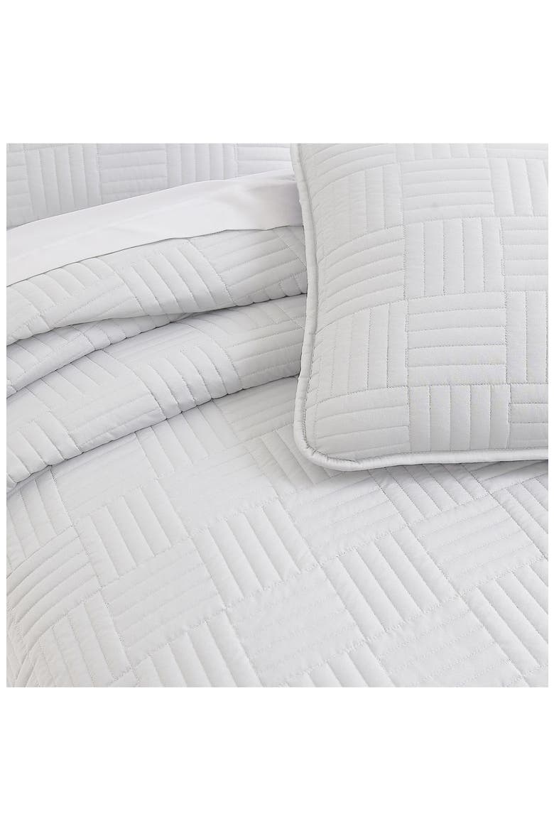 Grid Oversized Quilt Set, Alternate, color, WHITE
