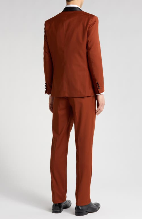 Gino Vitale Premium Slim Fit 3-piece Tuxedo In Rust