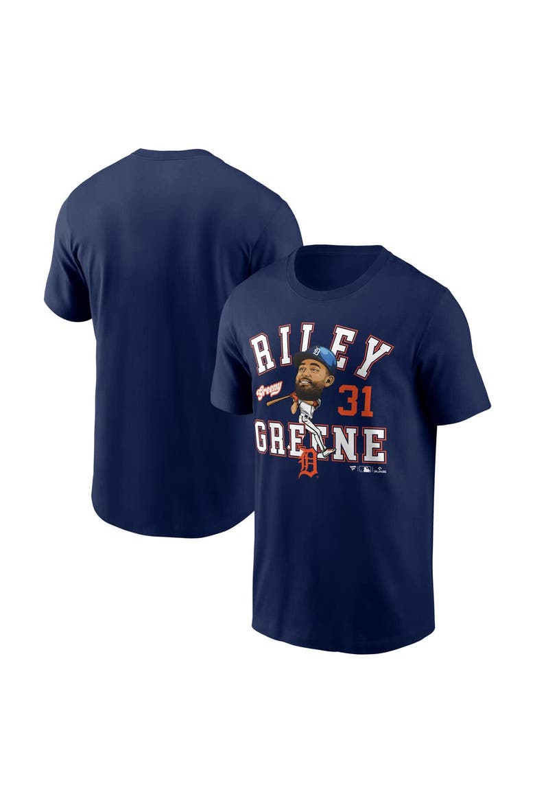 Men's Fanatics Riley Greene Navy Detroit Tigers Hometown Caricature T-Shirt, Alternate, color, Navy
