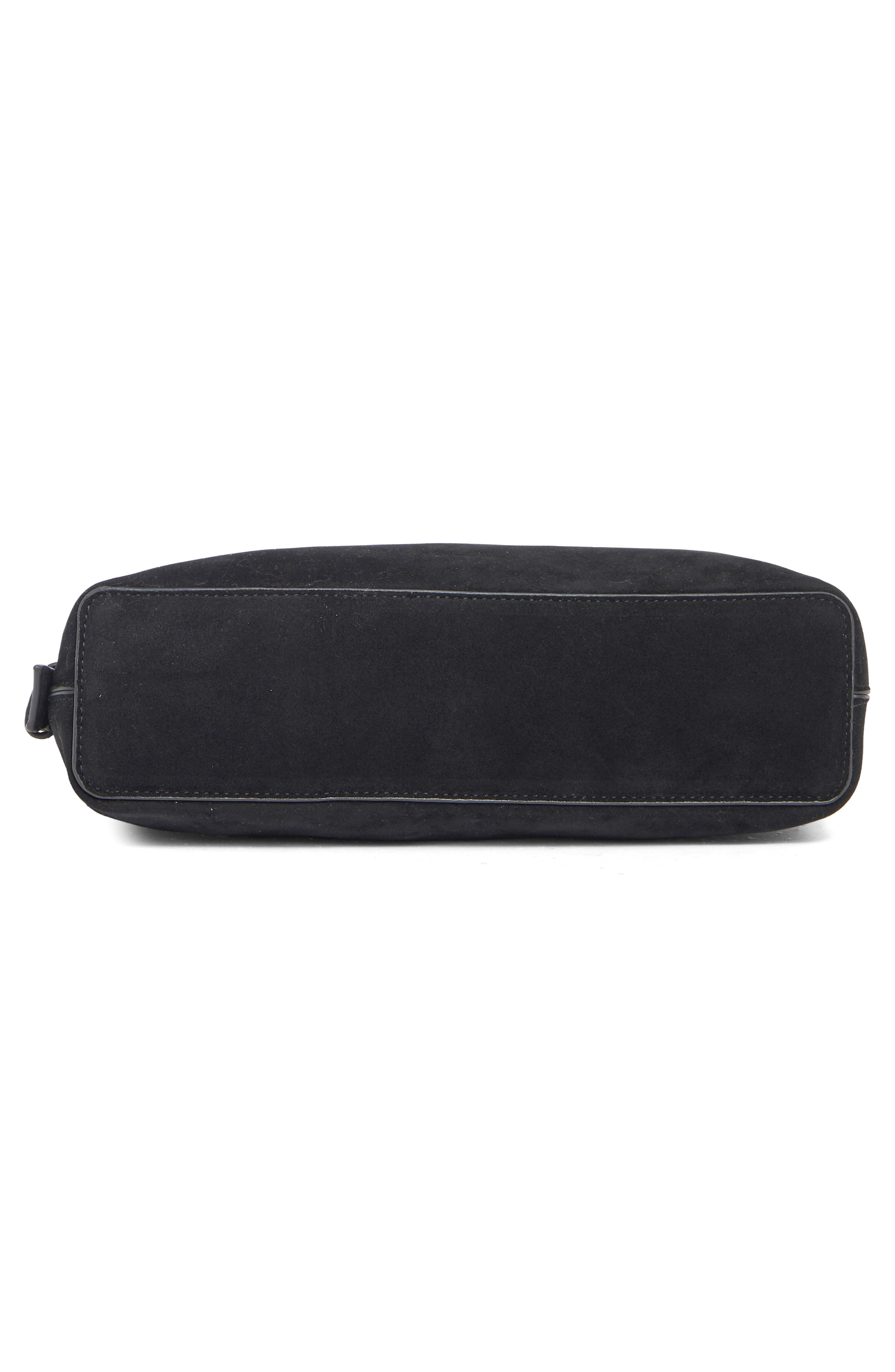 Asymmetric Faux Suede Hobo Bag, Alternate, color, BLACK