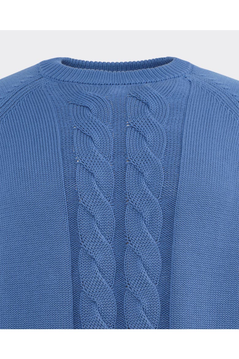Cotton Cableknit Sweater, Alternate, color, Denim Blue