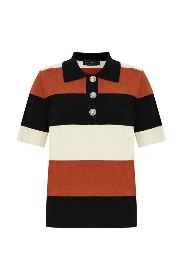 Aidanne Polo Collar Knit Blouse, Alternate, color, MULTI COLOR