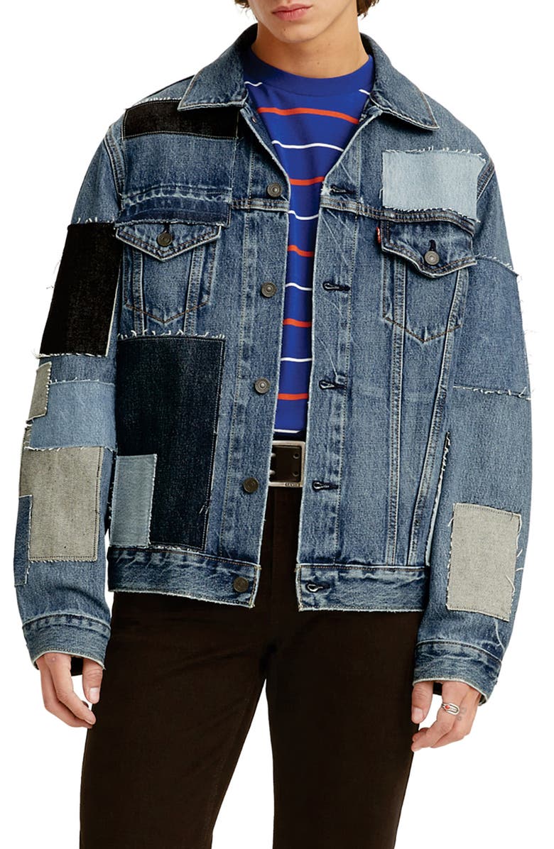 Levi's<sup>®</sup> Patchwork Denim Trucker Jacket, Main, color,