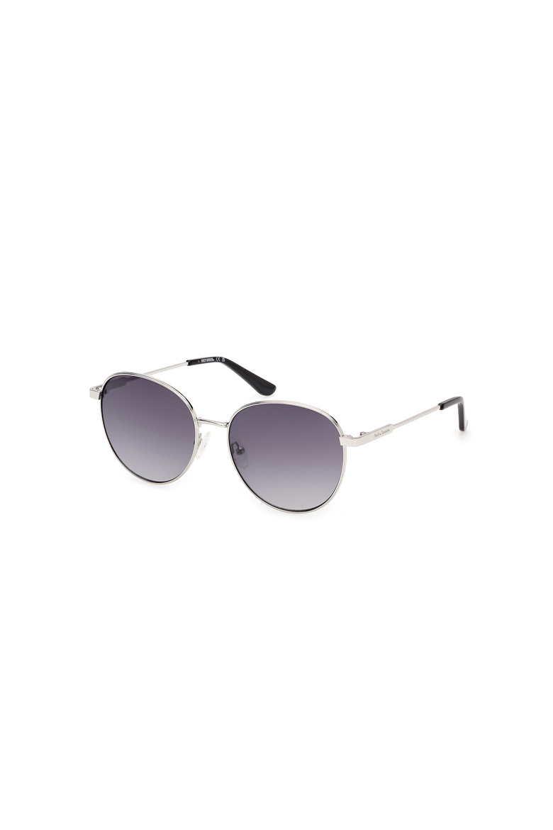 Round Metal Sunglasses, Main, color, Silver / Gradient Smoke