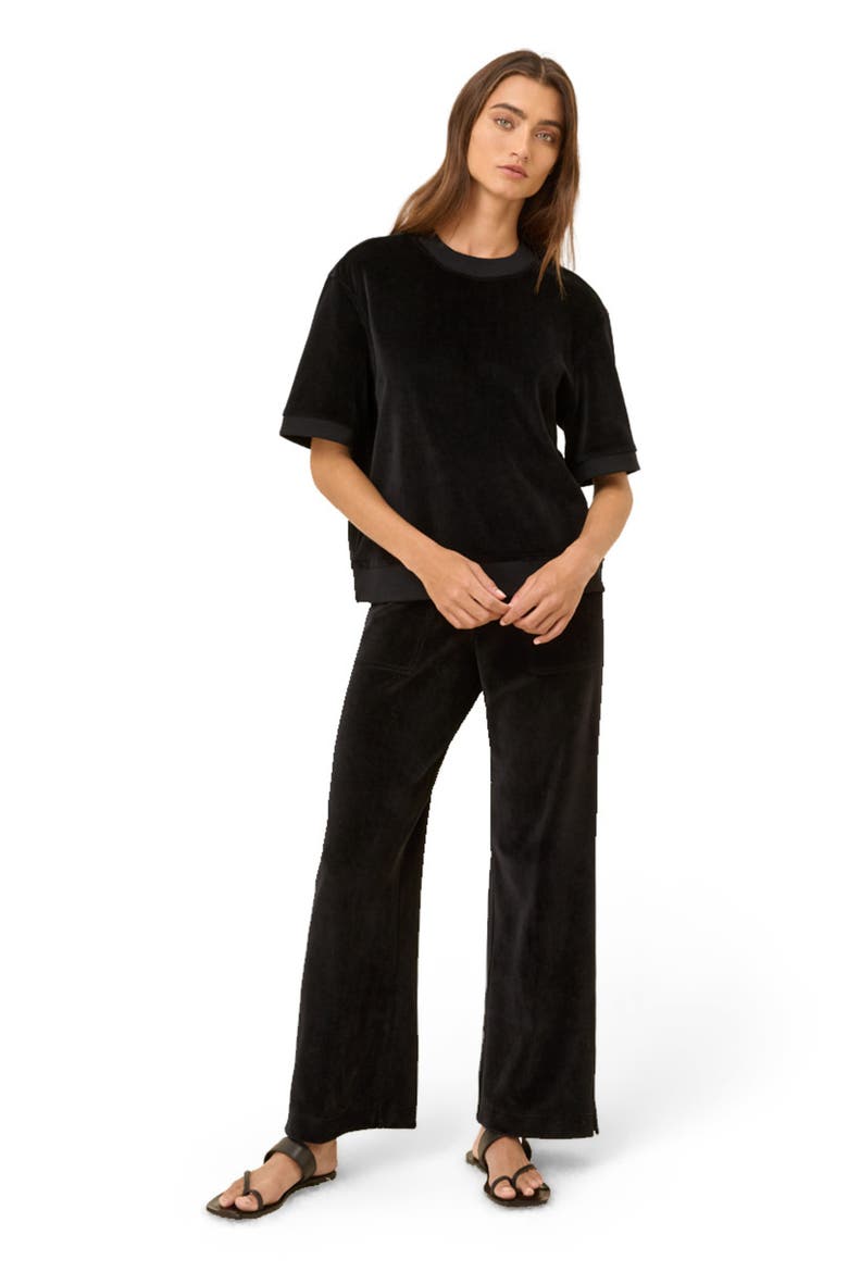 Organic Cotton Pure Velour Sweatshirt Tee, Main, color, Black