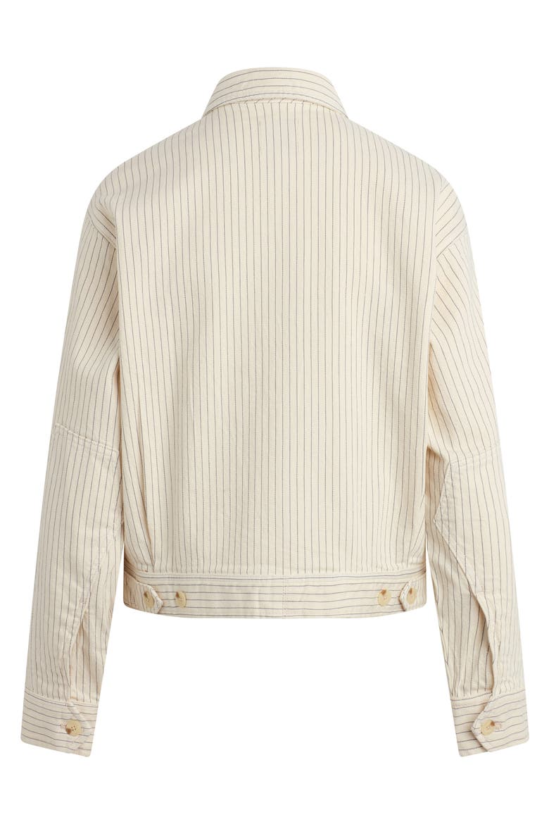 The Robert Pinstripe Stretch Cotton Trucker Jacket, Alternate, color, NEWPORT