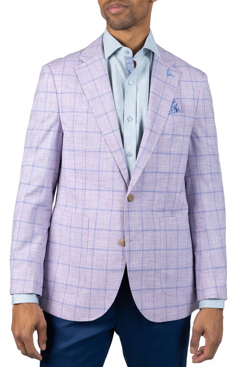 Mélange Yarn Dyed Windowpane Sport Coat (Regular, Short & Long)