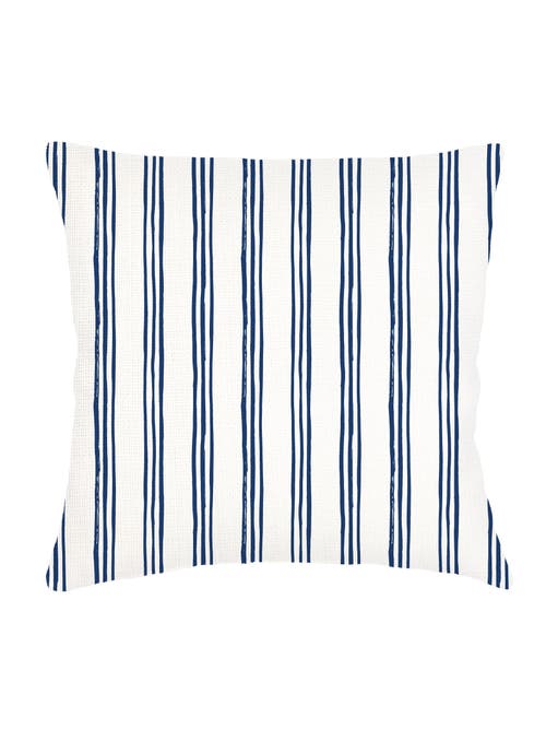 ANAYA ANAYA OCEAN DRIFT NAVY STRIPE LINEN EURO PILLOW 26X26 WITH DOWN ALTERNATIVE INSERT
