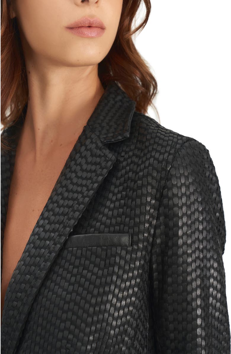Velez Tatacoa Woven Leather Straight Fit Blazer, Alternate, color, Black