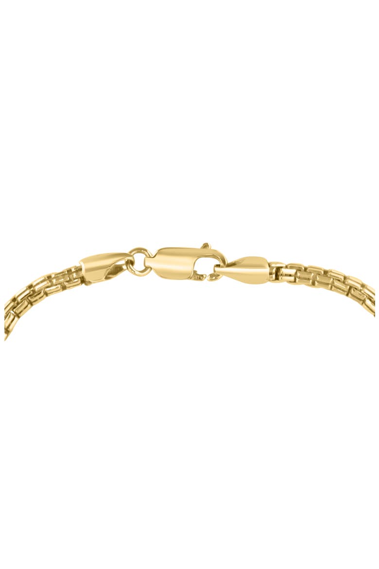 Men's 14K Gold Plated Sterling Silver Box Chain Bracelet, Alternate, color, YELLOW