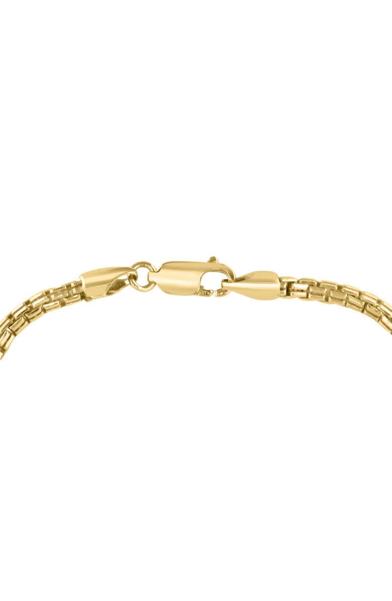 EFFY Men's 14K Gold Plated Sterling Silver Box Chain Bracelet, Alternate, color, Yellow