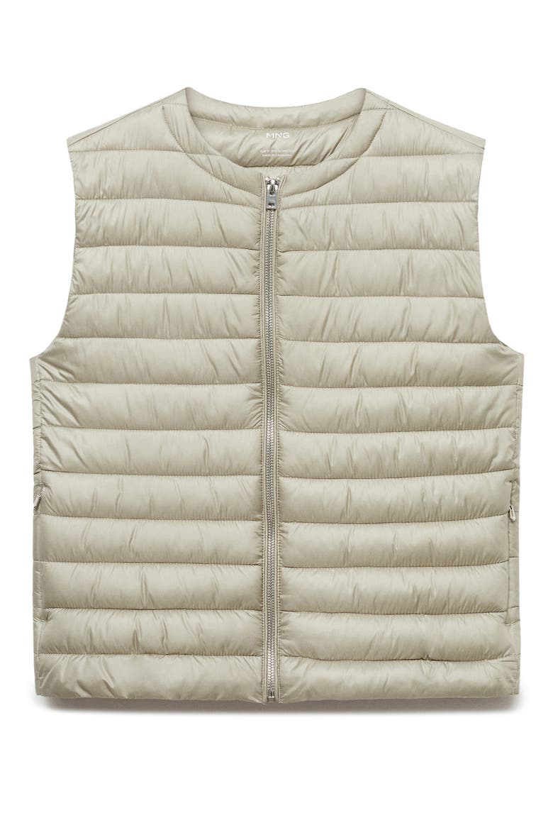 Quilted Front Zip Vest, Main, color, LIGHT HEATHER GREY