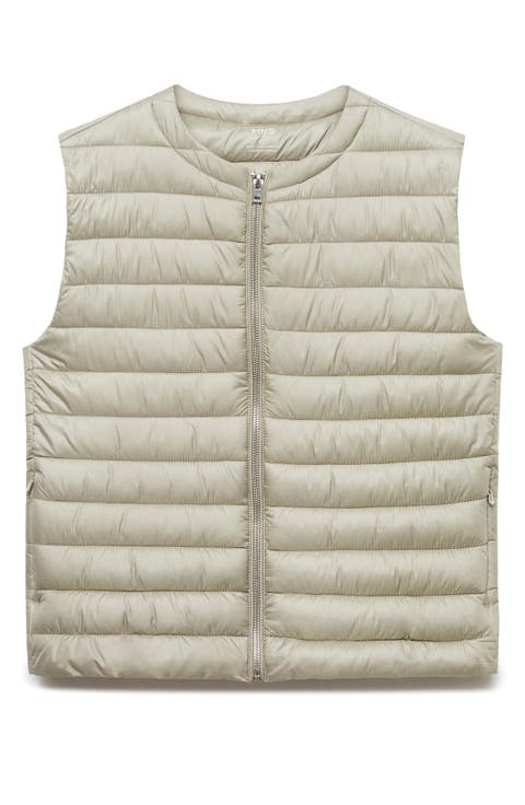 Quilted Front Zip Vest (Regular & Plus)