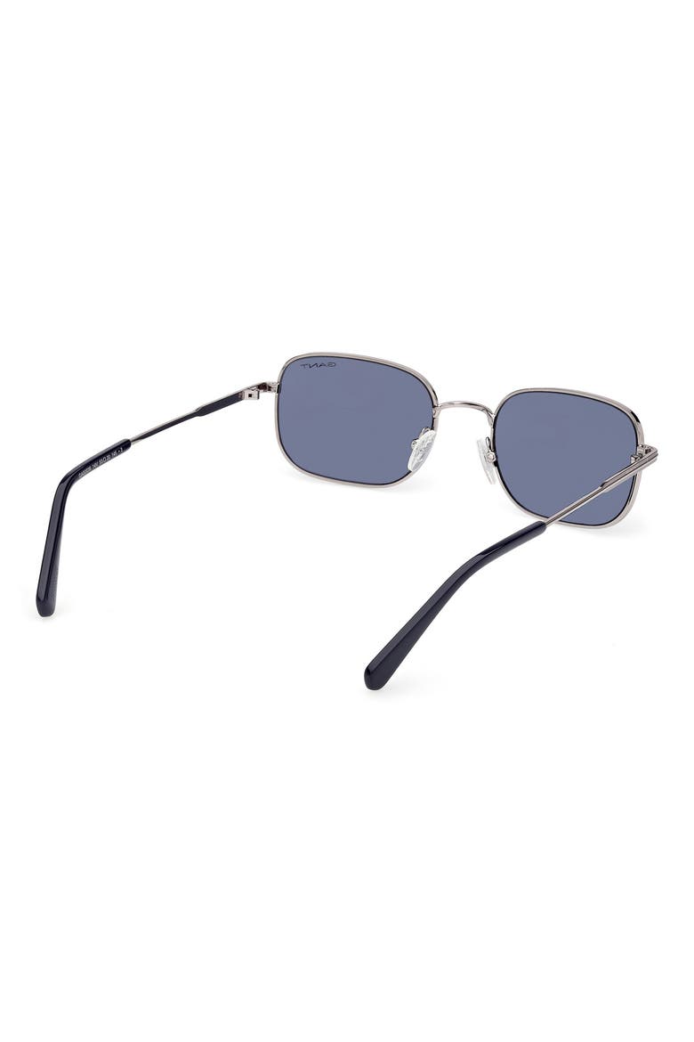 Rectangular Sunglasses, Alternate, color, SHINY LIGHT RUTHENIUM / BLUE