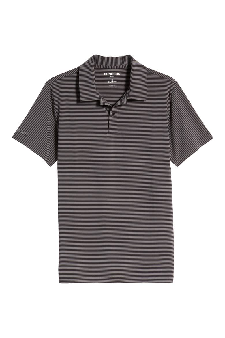 Men's Slim Fit Stripe Performance Golf Polo, Alternate, color, PHANTOM/ CLOUDBURST STRIPE