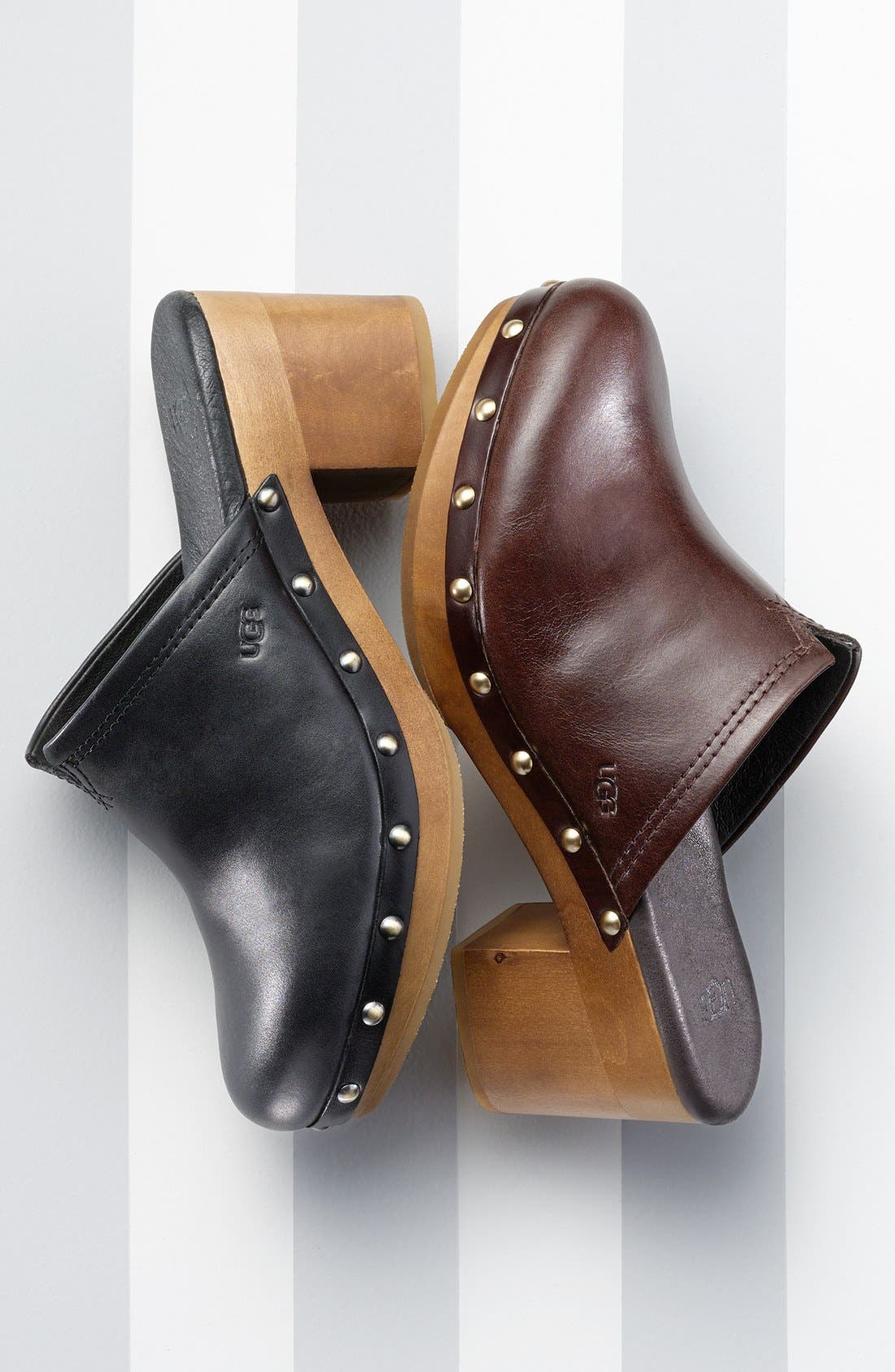 'Kay' Clog, Alternate, color, BLACK LEATHER