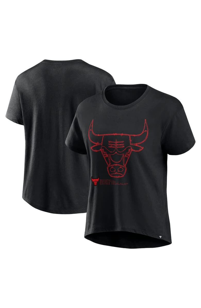 FANATICS Women's Fanatics Black Chicago Bulls Hand Check T-Shirt, Main, color, Black