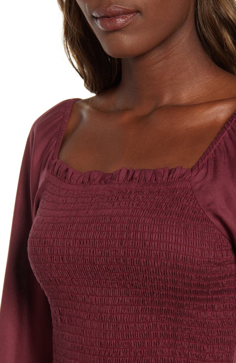 Angie Smocked Crop Top, Alternate, color,