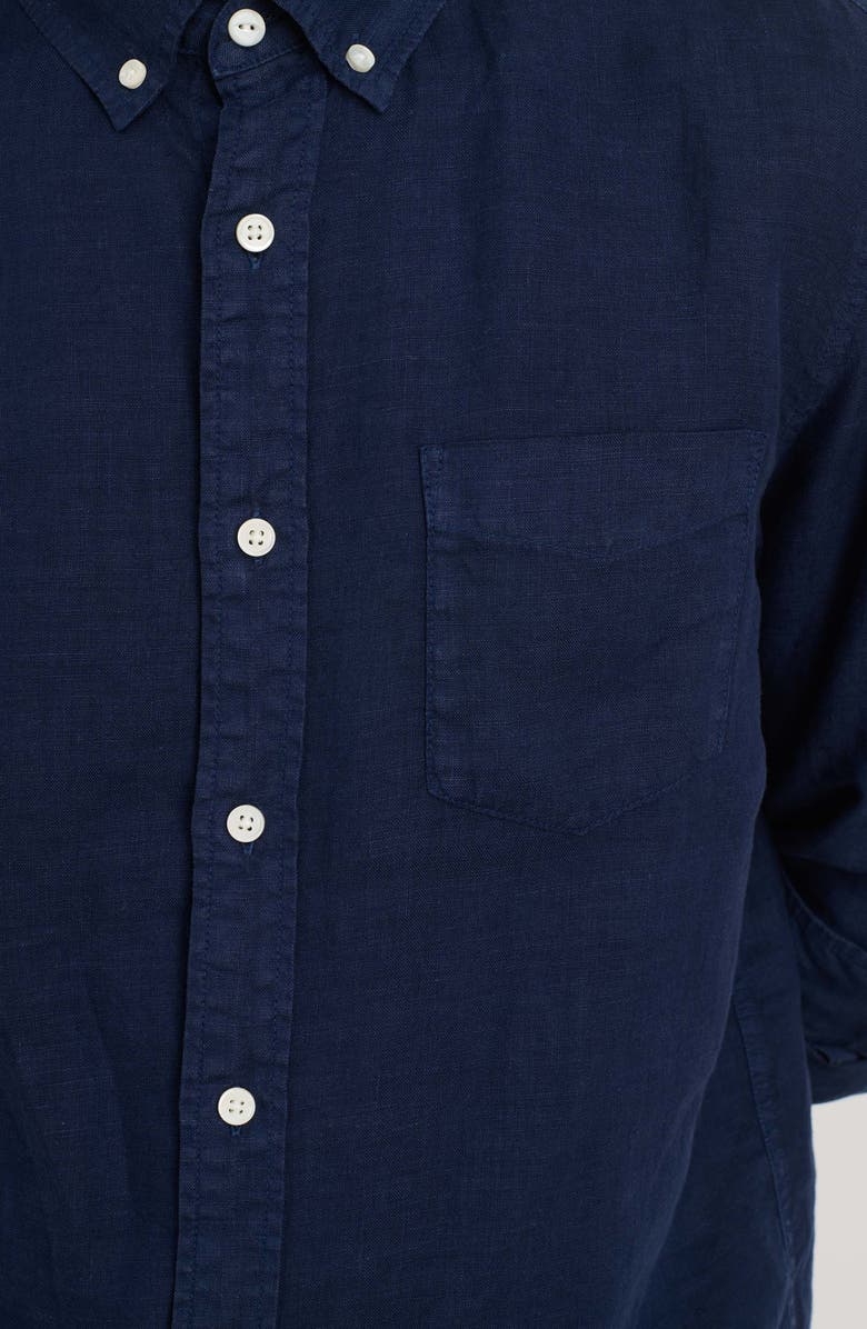 Alex Mill Mill Linen Button-Down Shirt, Alternate, color, Navy