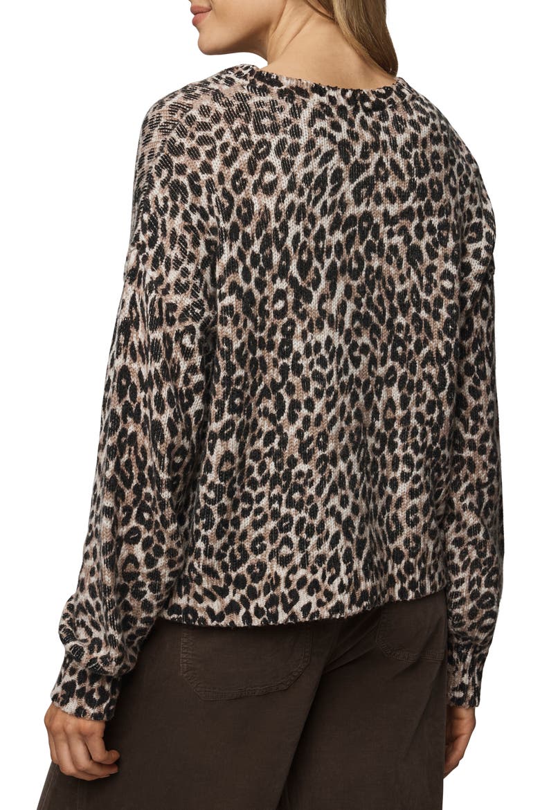 Delaney Leopard Print Crewneck Sweater, Alternate, color, WHITE SNOW LEOPARD