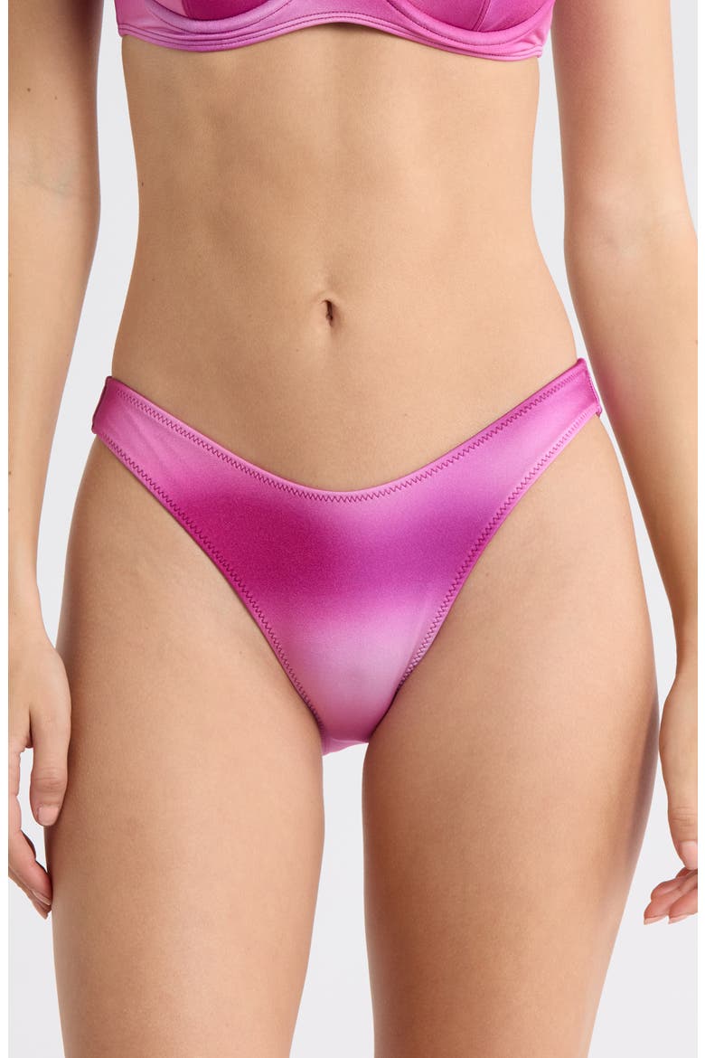 Eden Shine High Cut Bikini Bottoms, Main, color, PLUM