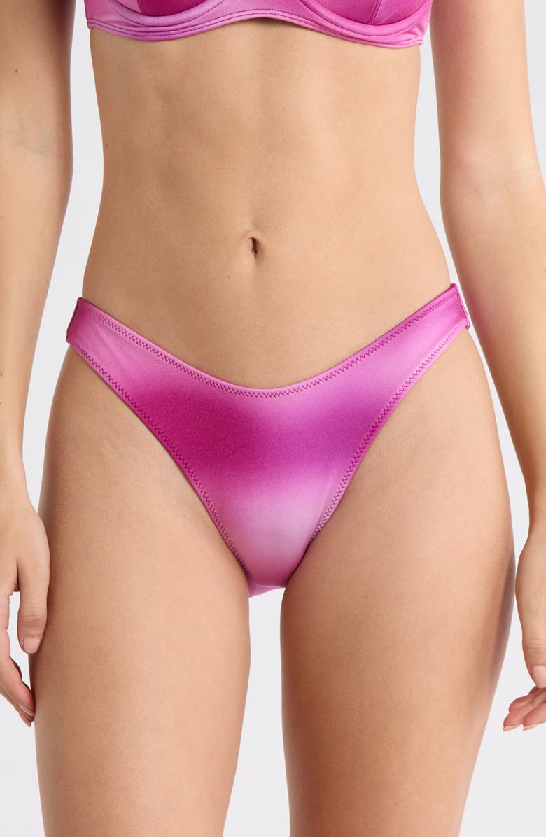 PacSun Eden Shine High Cut Bikini Bottoms, Main, color, Plum