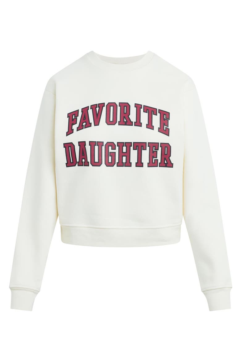 Collegiate Cotton Blend Sweatshirt, Main, color, GARDENIA/ RASPBERRY