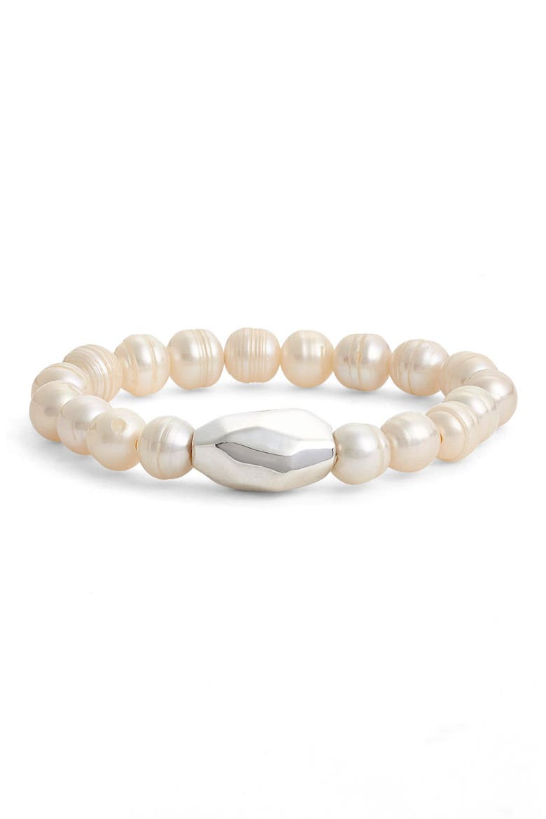Stretch Bracelet (Nordstrom Exclusive), Main, color, PEARL WHITE
