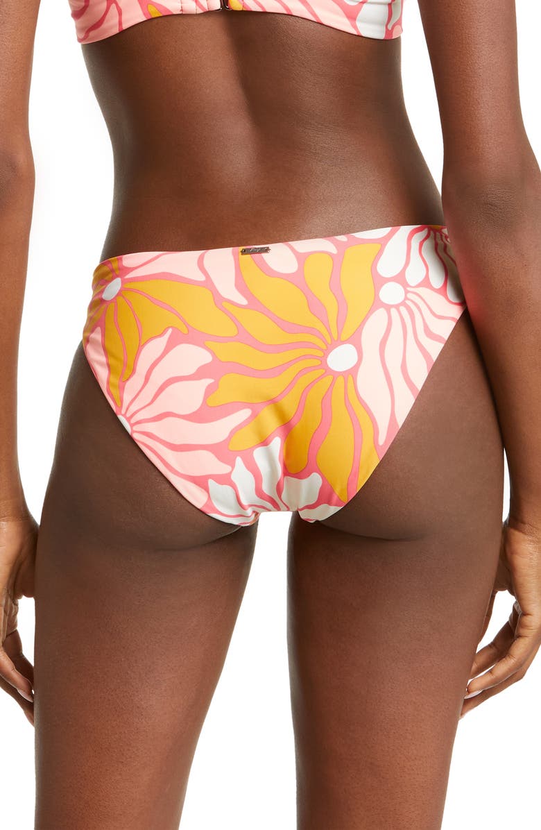 Maaji Dali Flowers Sublimity Reversible Classic Bikini Bottoms, Alternate, color, Orange