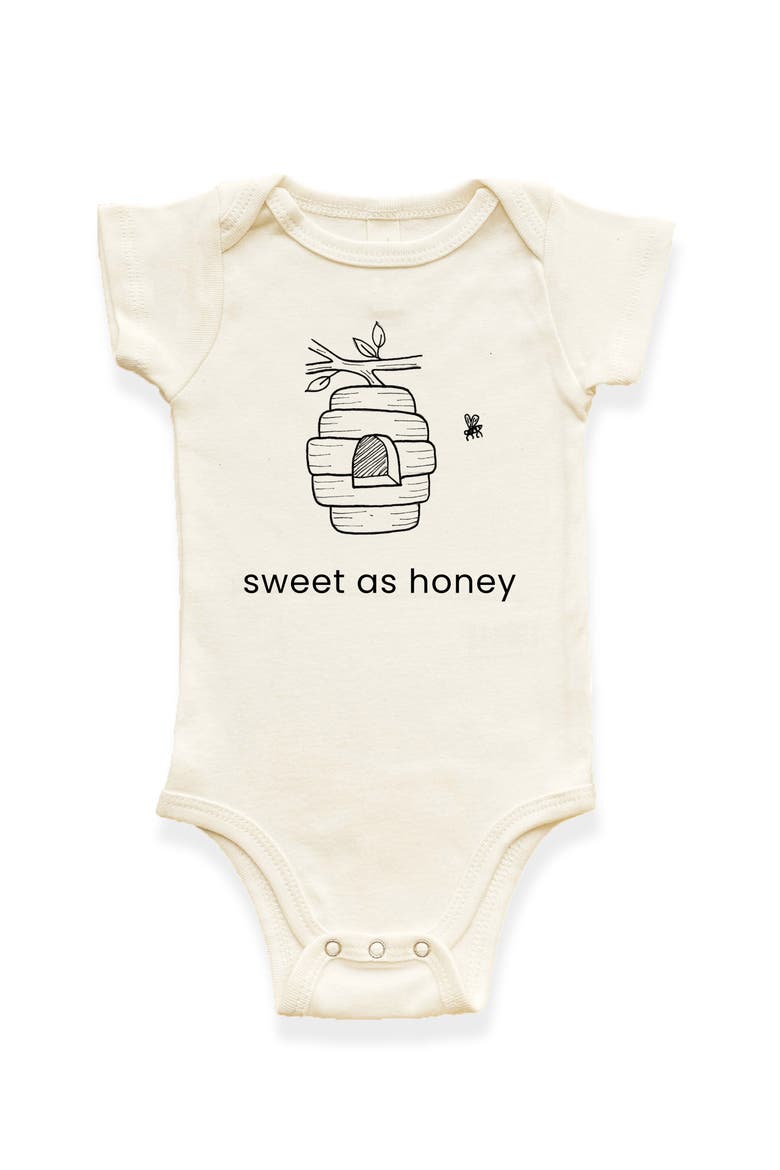 Sweet as Honey Organic Baby Bodysuit, Main, color, Natural