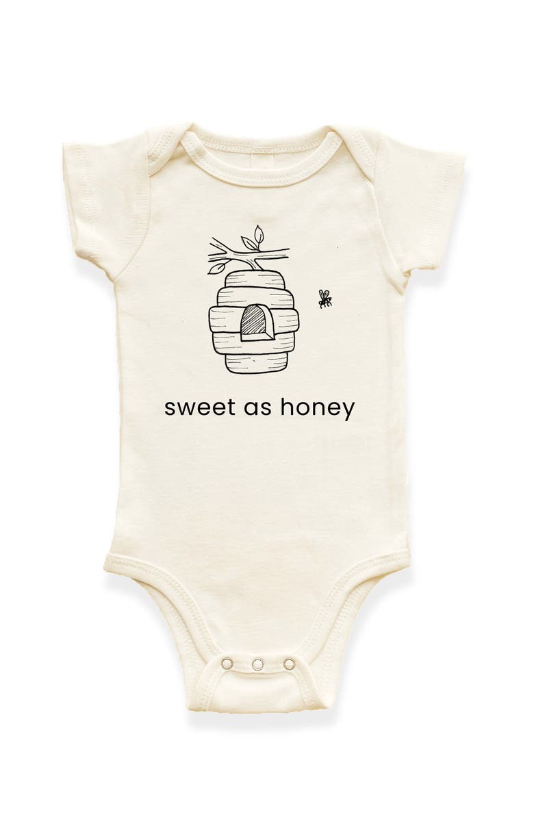 Tenth & Pine Sweet as Honey Organic Baby Bodysuit, Main, color, Natural