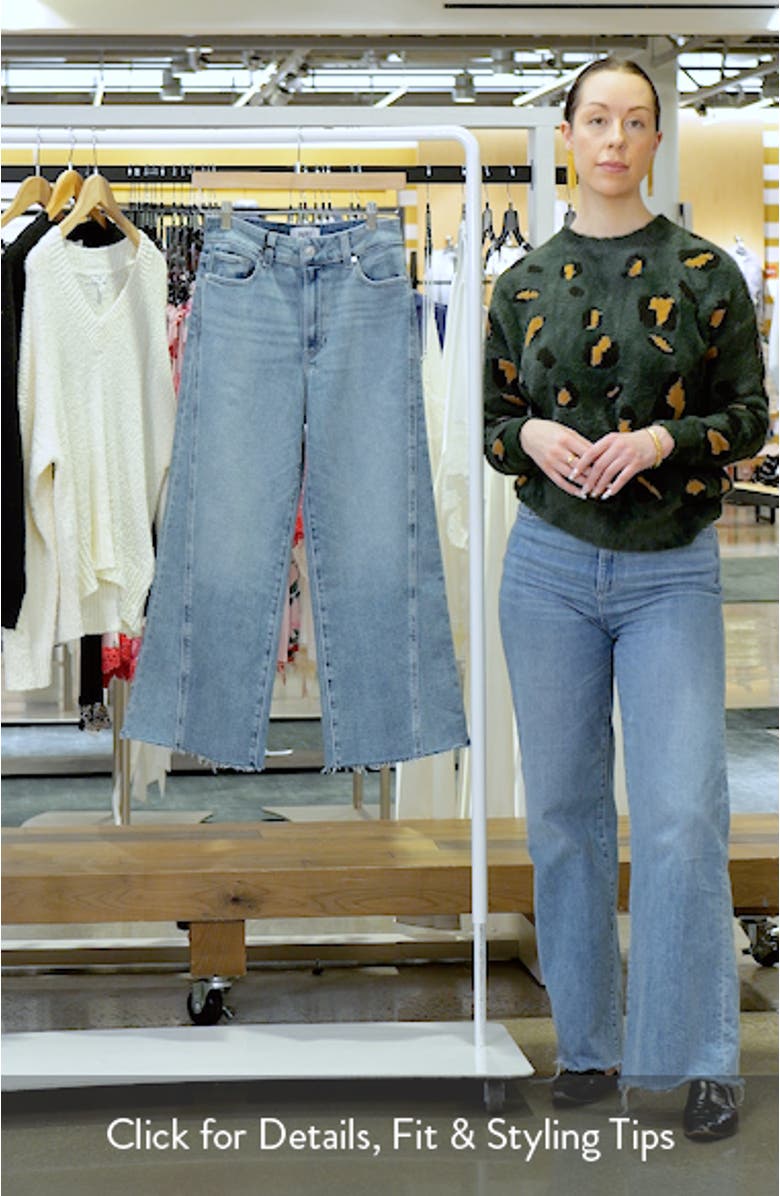 Anessa Twisted Seam Raw Hem High Waist Wide Leg Jeans, sales video thumbnail