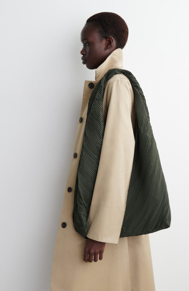 COS Guava Plissé Tote, Alternate, color,