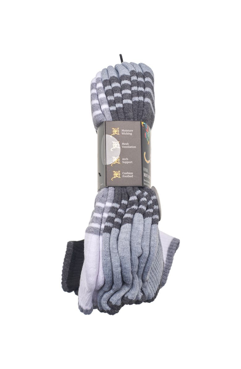 Ed Hardy Athletic Half Cushion Quarter Sock 8-Pack, Alternate, color, Gwb