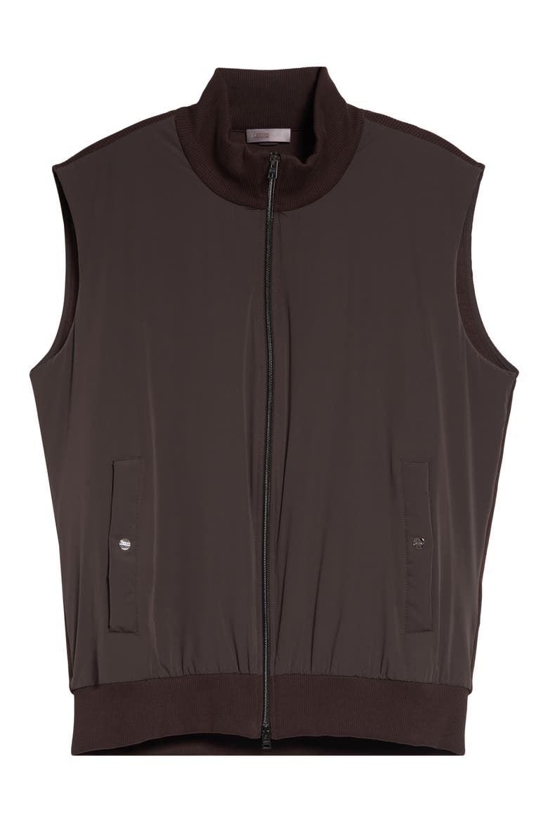 Mixed Media Vest, Alternate, color, 8800 CHOCOLATE BROWN