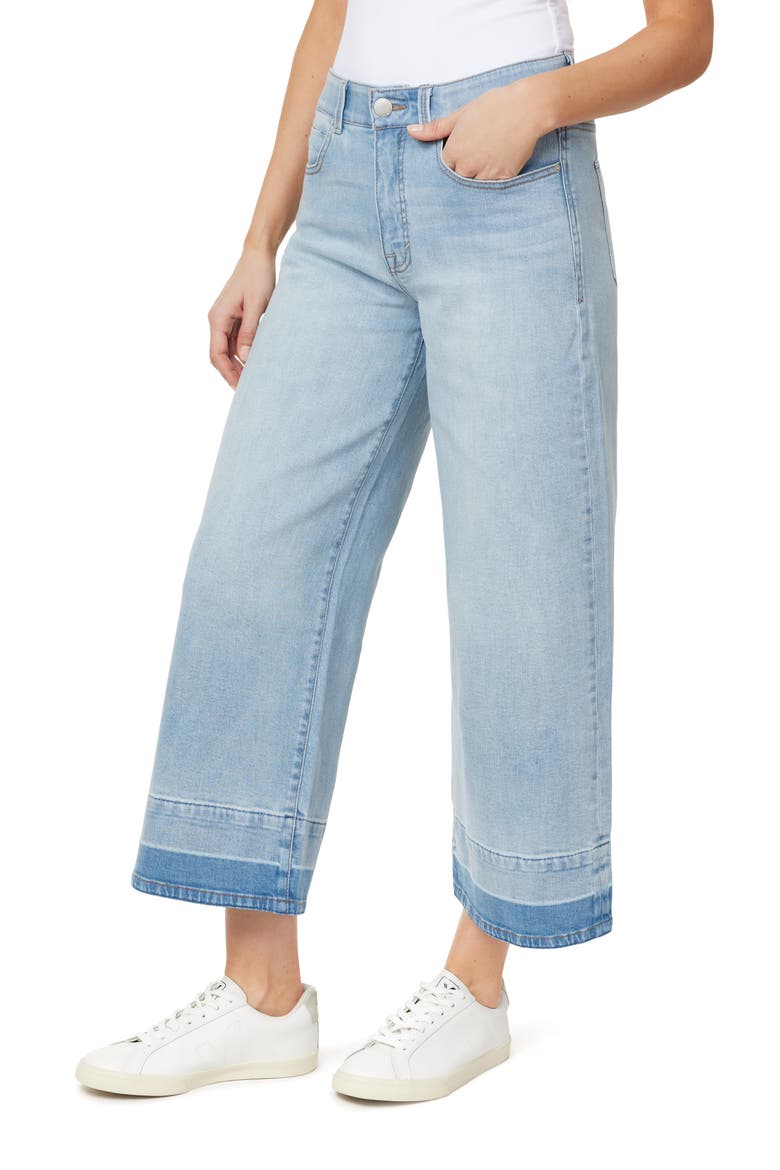 High Rise Comfort Waist Relaxed Wide Leg Released Hem Jeans, Alternate, color, POSITANO