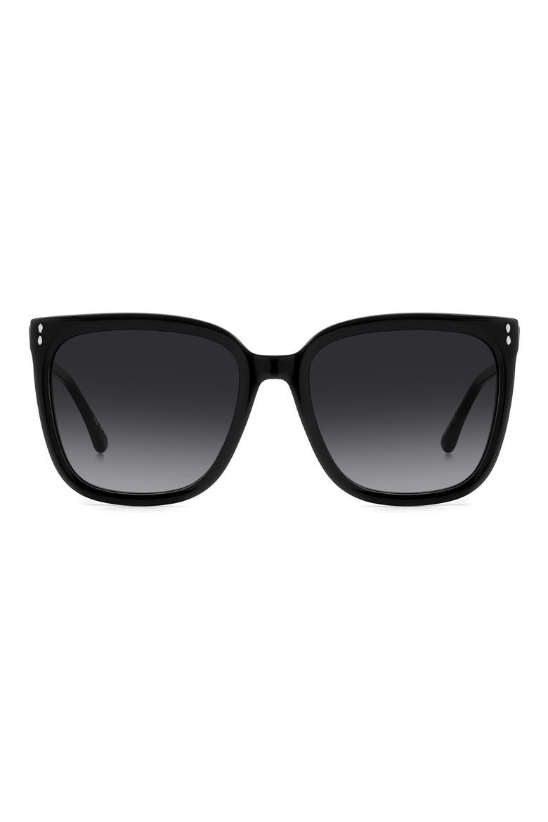 In Love 57mm Gradient Square Sunglasses, Main, color, BLACK/ GREY SHADED