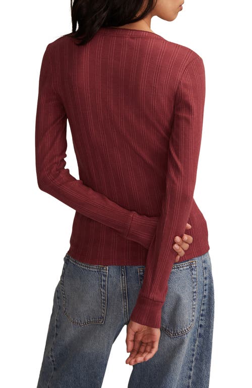 Lucky Brand Ribbed Henley In Red