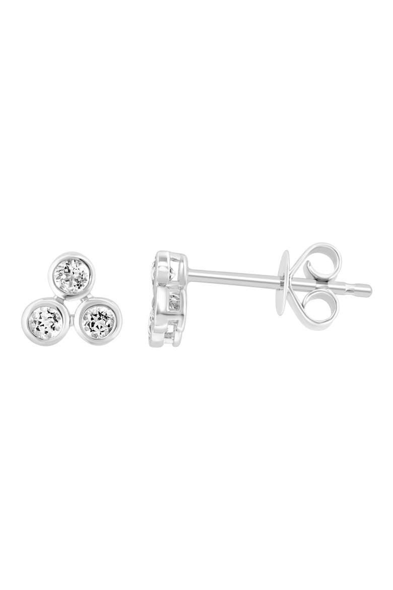 Sterling Silver White Sapphire Cluster Stud Earrings, Alternate, color, SILVER